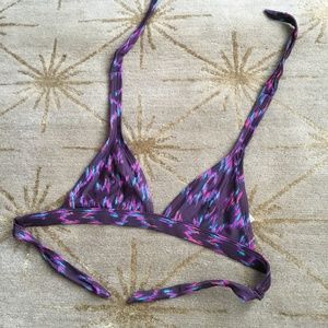 Patagonia women’s bikini top XS purple magenta  ikat halter tie back